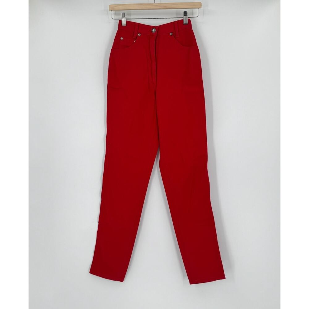 Versace Sport Red High Rise Ankle Pants Sz 24 NEW